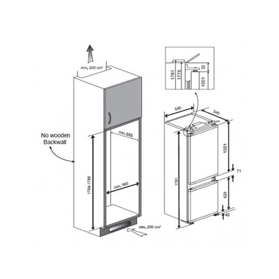additioanl image for  Beko F/Freezer Combi Built-in No Frost 
