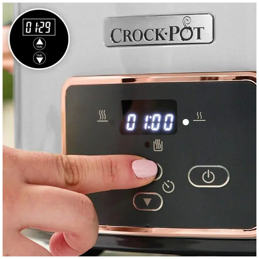 additioanl image for  Crockpot Slow Cooker 3.5L Silver & Rose 