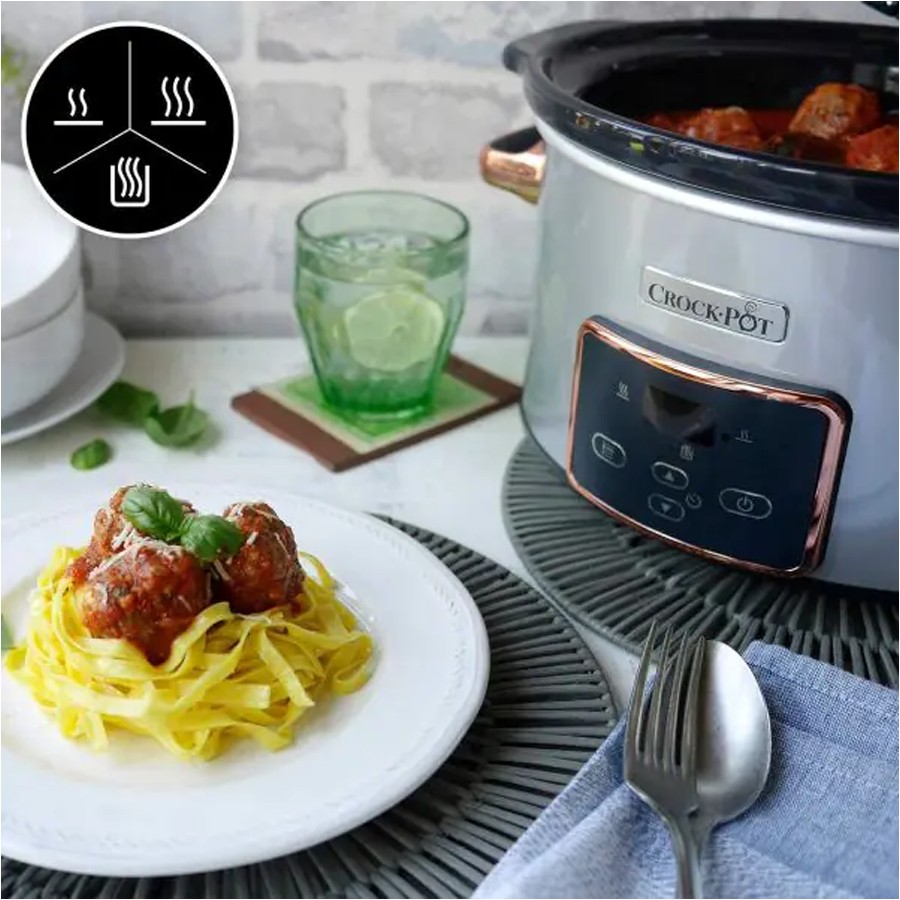additioanl image for  Crockpot Slow Cooker 3.5L Silver & Rose 