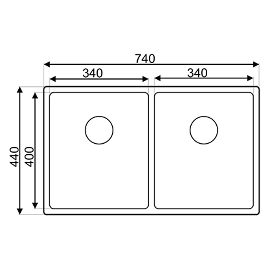 additioanl image for  Asil 2 Bowl Sink 74 x 44 cm 