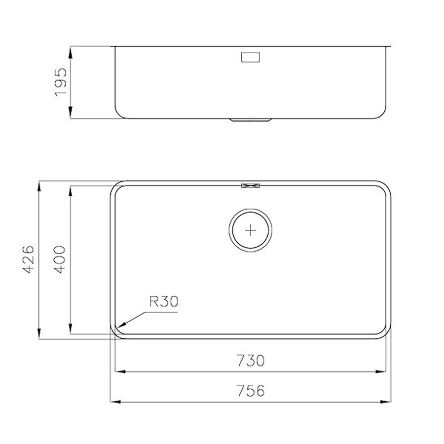 additioanl image for  Foster Sink S400 1 Bowl  S/S 76 x 43 cm 