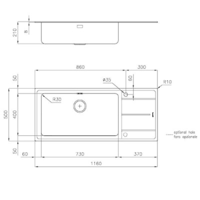 additioanl image for  Foster Sink Evo Standard (8mm Edge) Inox 