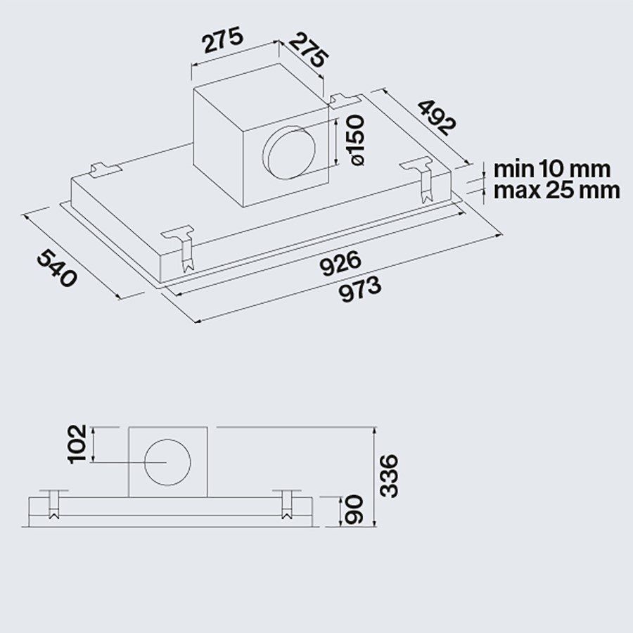 additioanl image for  Falmec Ceiling Hood Stella Black 90 cm 