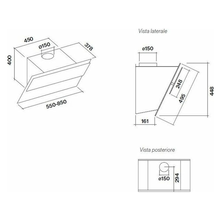 additioanl image for  Falmec Hood Verso Gray Glass 85 cm 