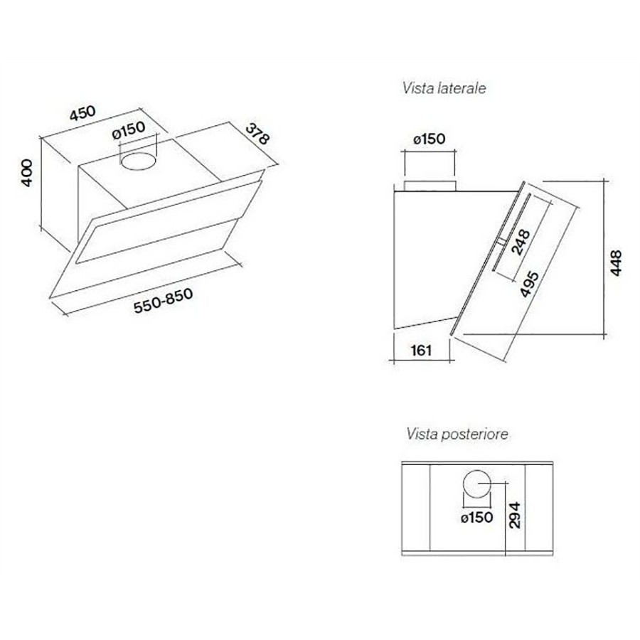 additioanl image for  Falmec Hood Verso White Glass 55 cm 