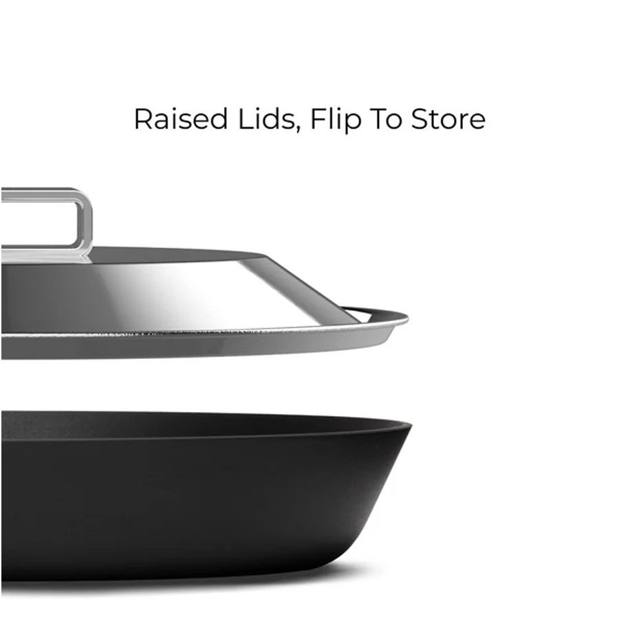 additioanl image for  Bare Carbon Steel Pan with Lid 28 cm 