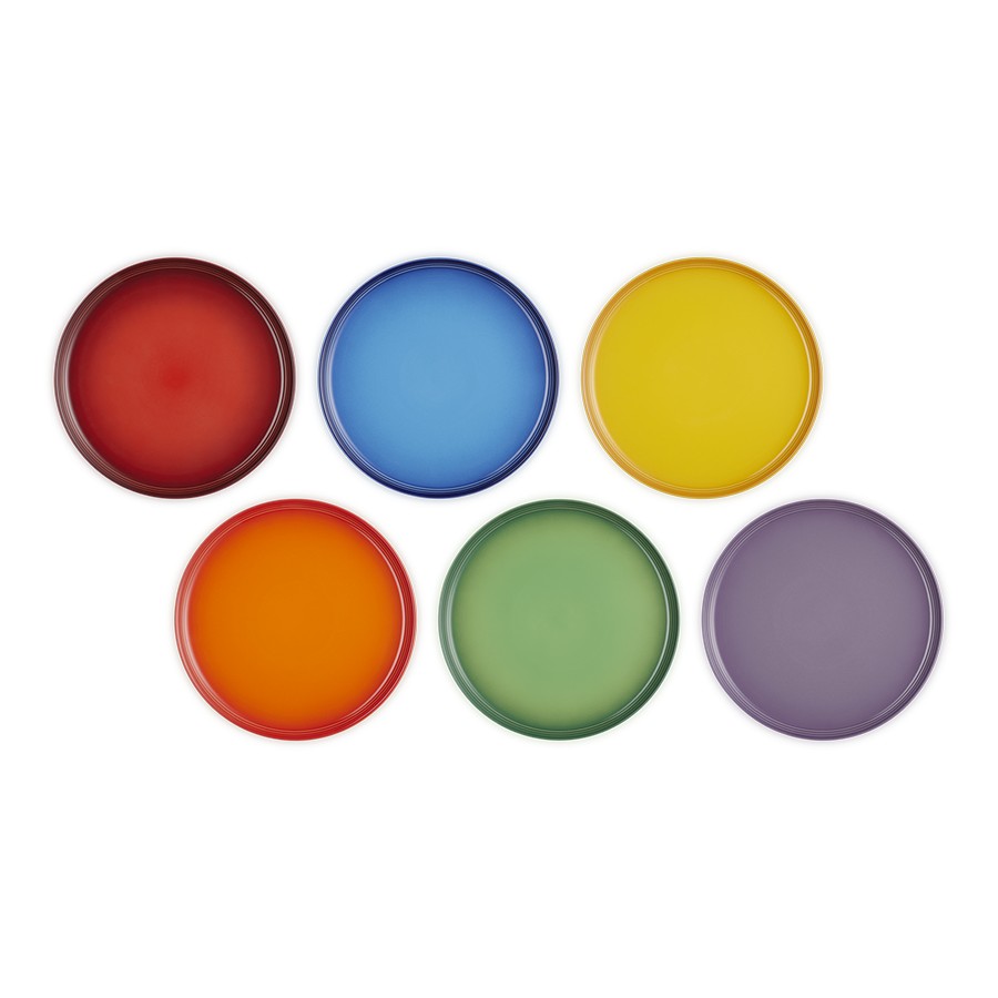 additioanl image for  Le Creuset Rainbow Coupe 6 Dinner Plates 