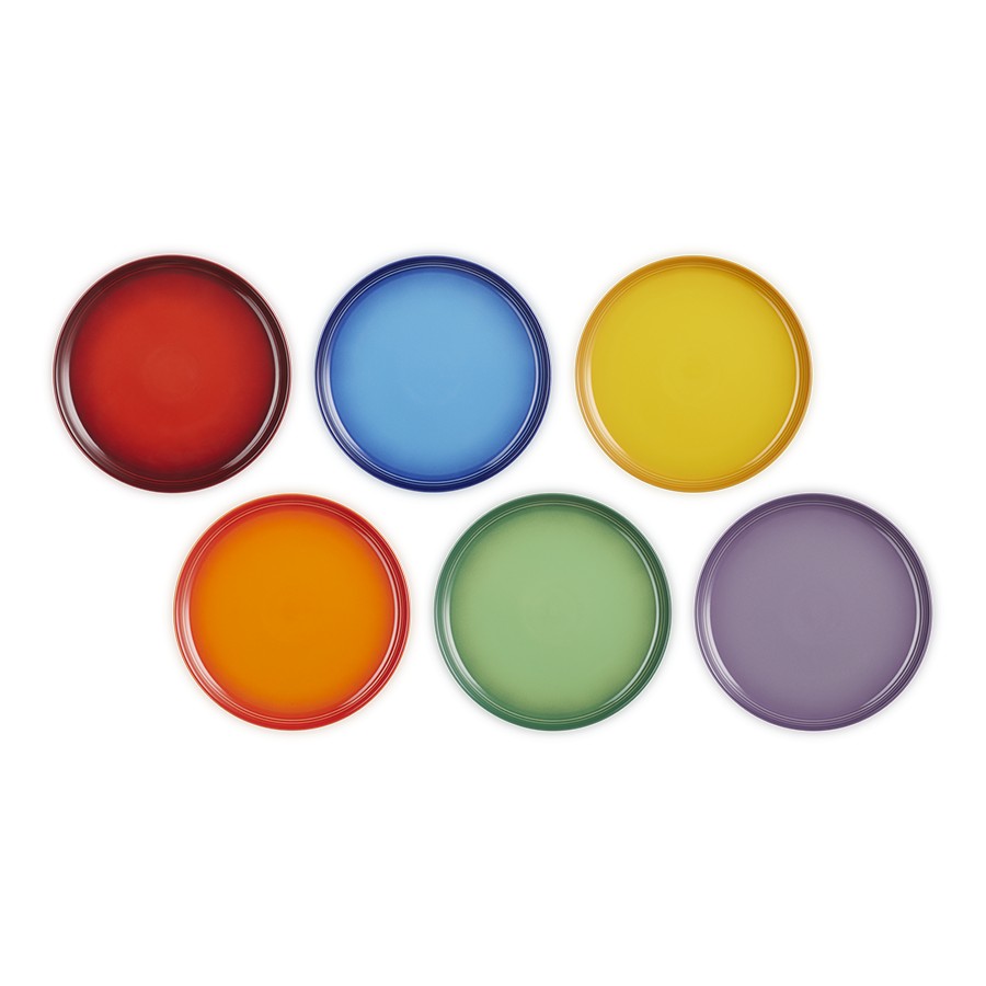 additioanl image for  Le Creuset Rainbow Coupe 6 Side Plates 