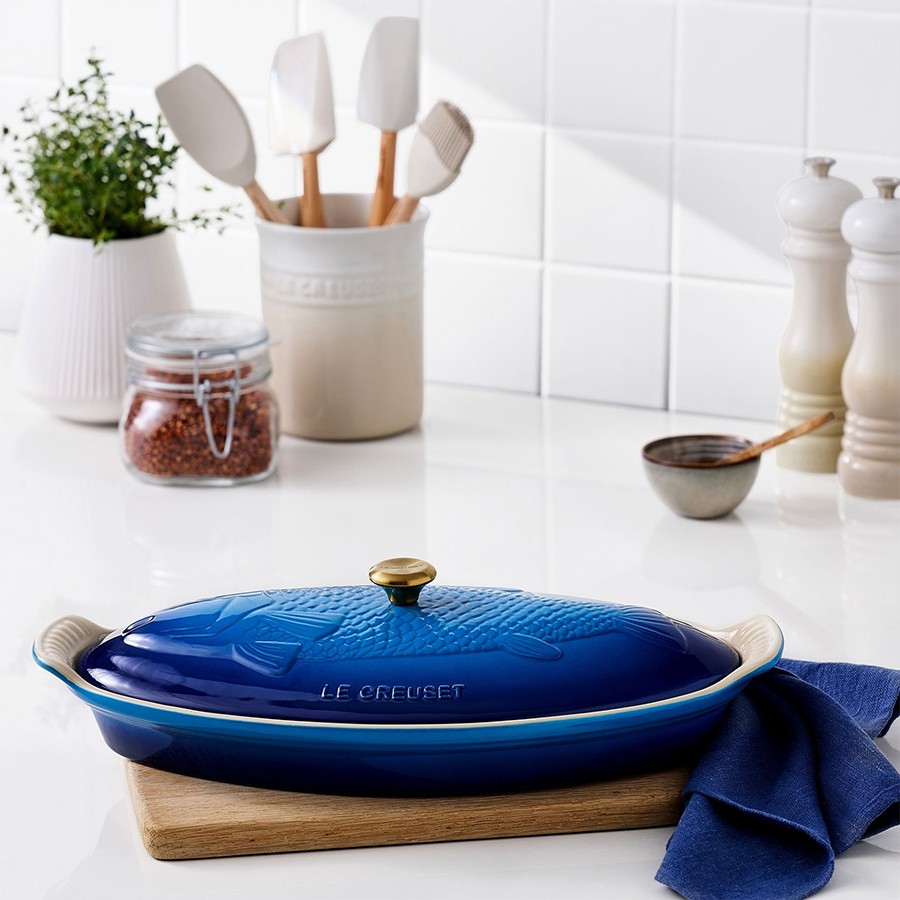 additioanl image for  Le Creuset Heritage Fish Dish Azure Blue 