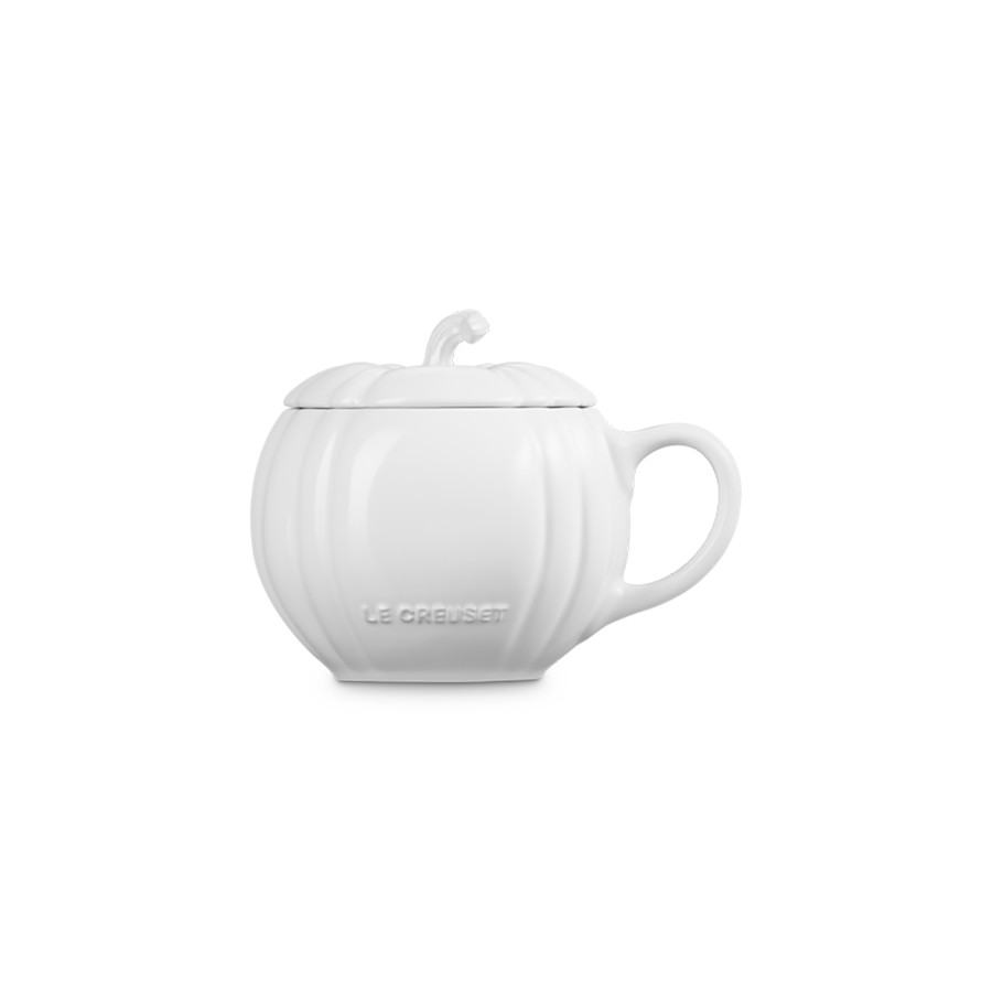 additioanl image for  Le Creuset Pumpkin Mug w/Lid Wht 400ml 