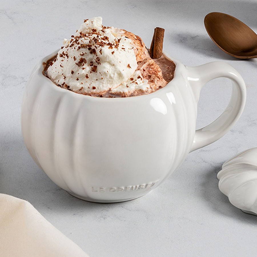 additioanl image for  Le Creuset Pumpkin Mug w/Lid Wht 400ml 