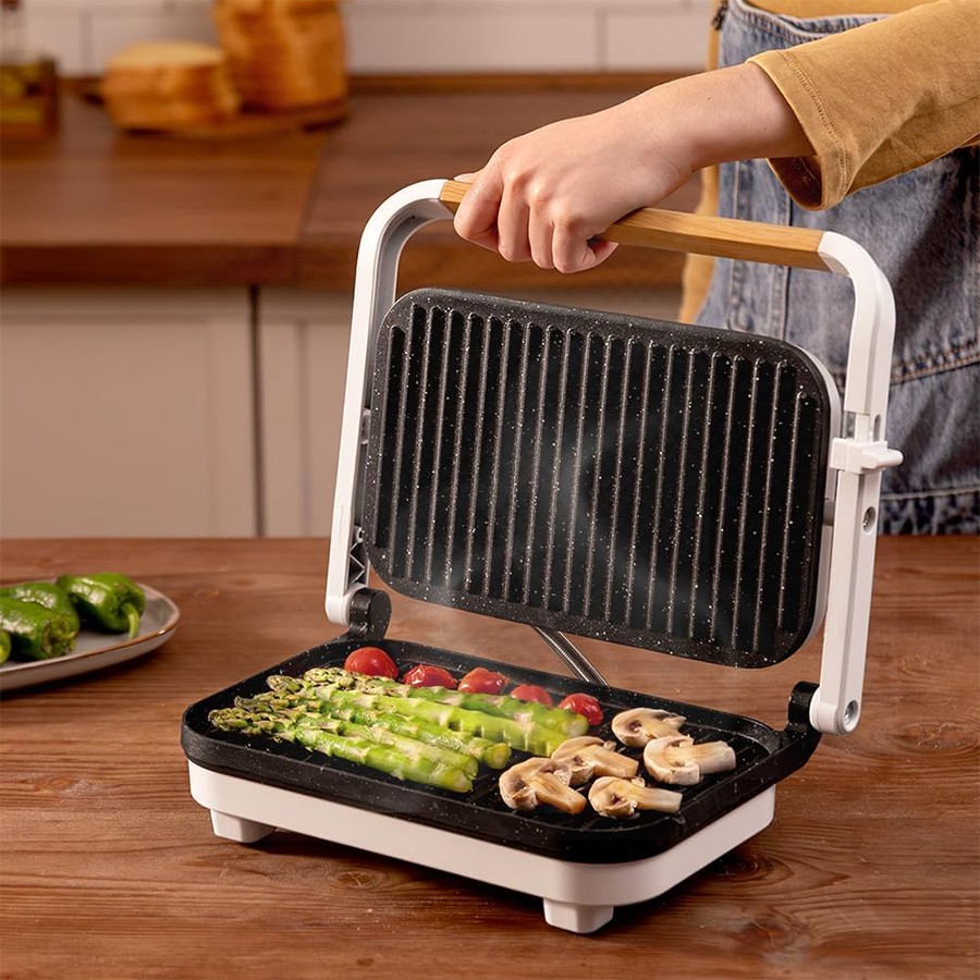 additioanl image for  Cecotec E-Grill RockStone Wood White 