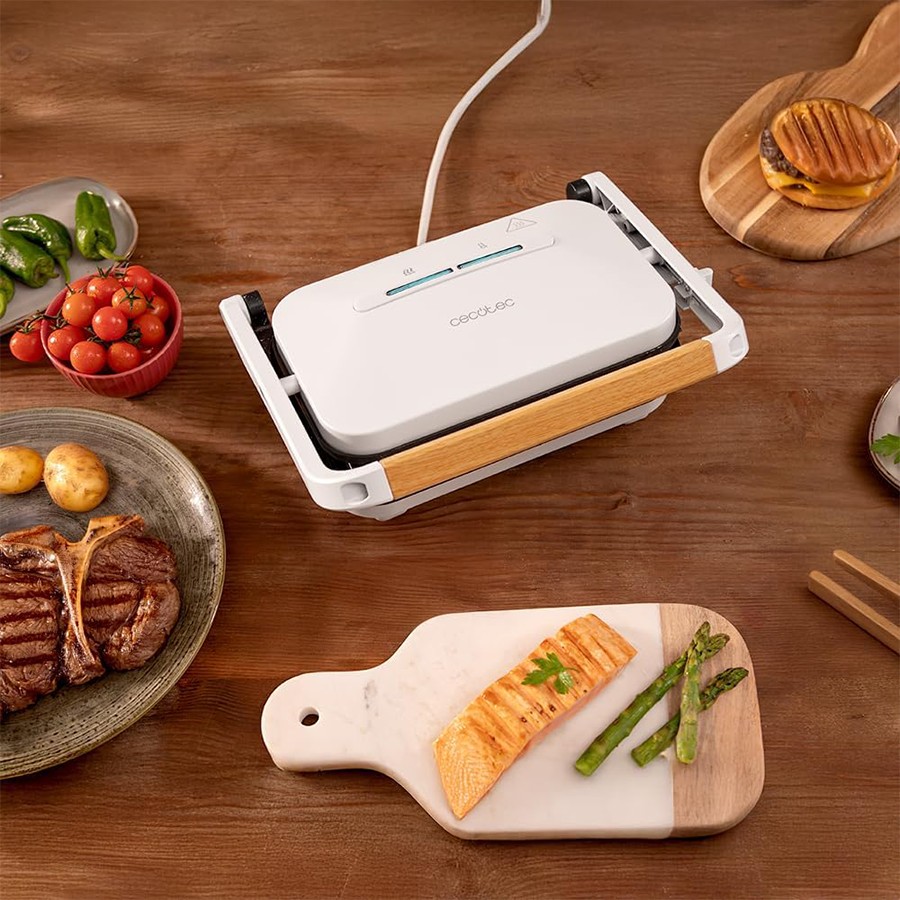 additioanl image for  Cecotec E-Grill RockStone Wood White 