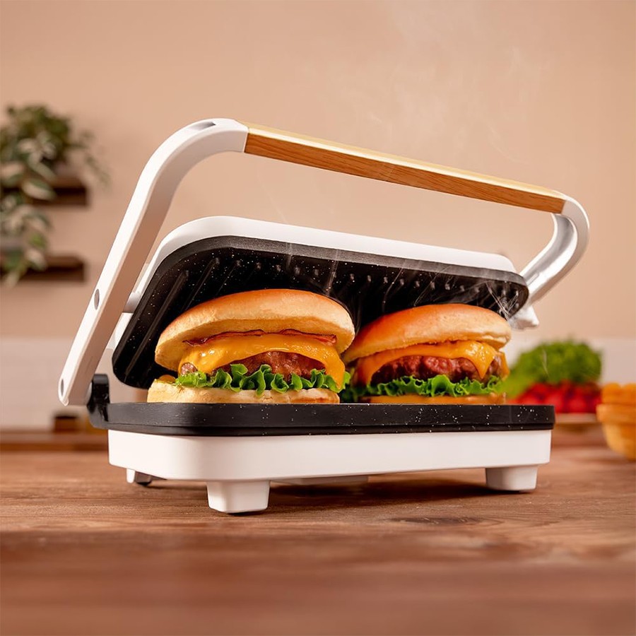 additioanl image for  Cecotec E-Grill RockStone Wood White 
