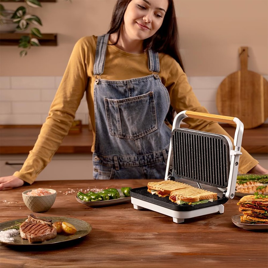 additioanl image for  Cecotec E-Grill RockStone Wood White 