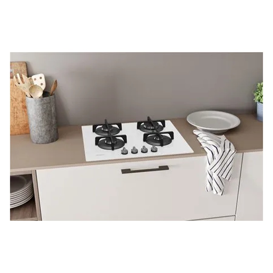 additioanl image for  Indesit Gas Hob 4 Burners White Glass 
