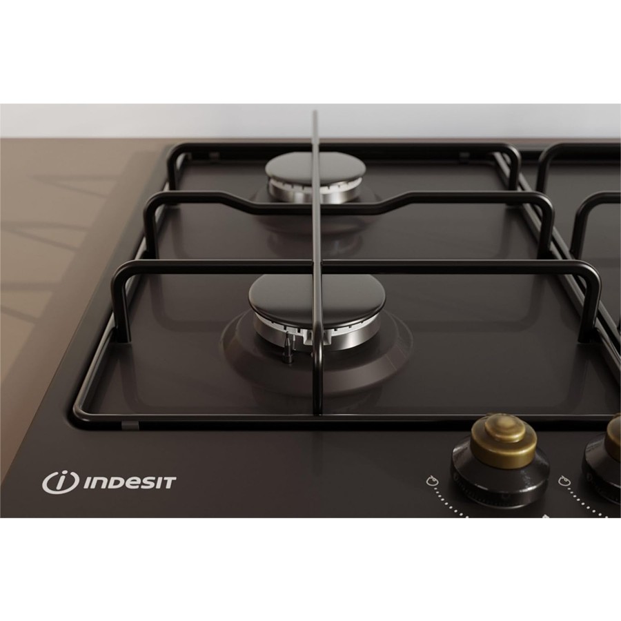 additioanl image for  Indesit Gas Hob 4 Burners Black Glass 