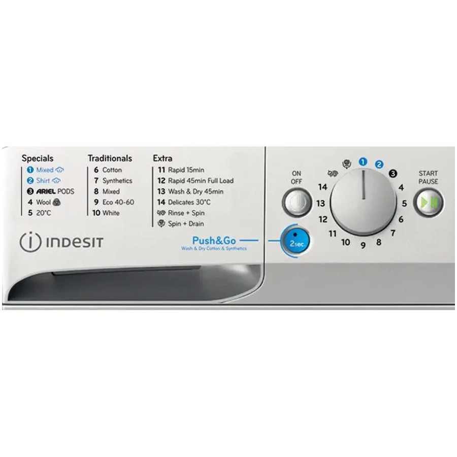 additioanl image for  Indesit Washer Dryer 9/6 Kg Silver 1400r 