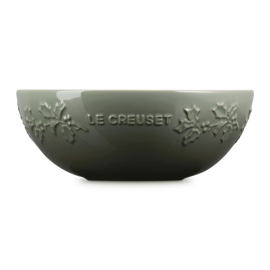 additioanl image for  Le Creuset Holly Relief Bowl Thyme 25 cm 