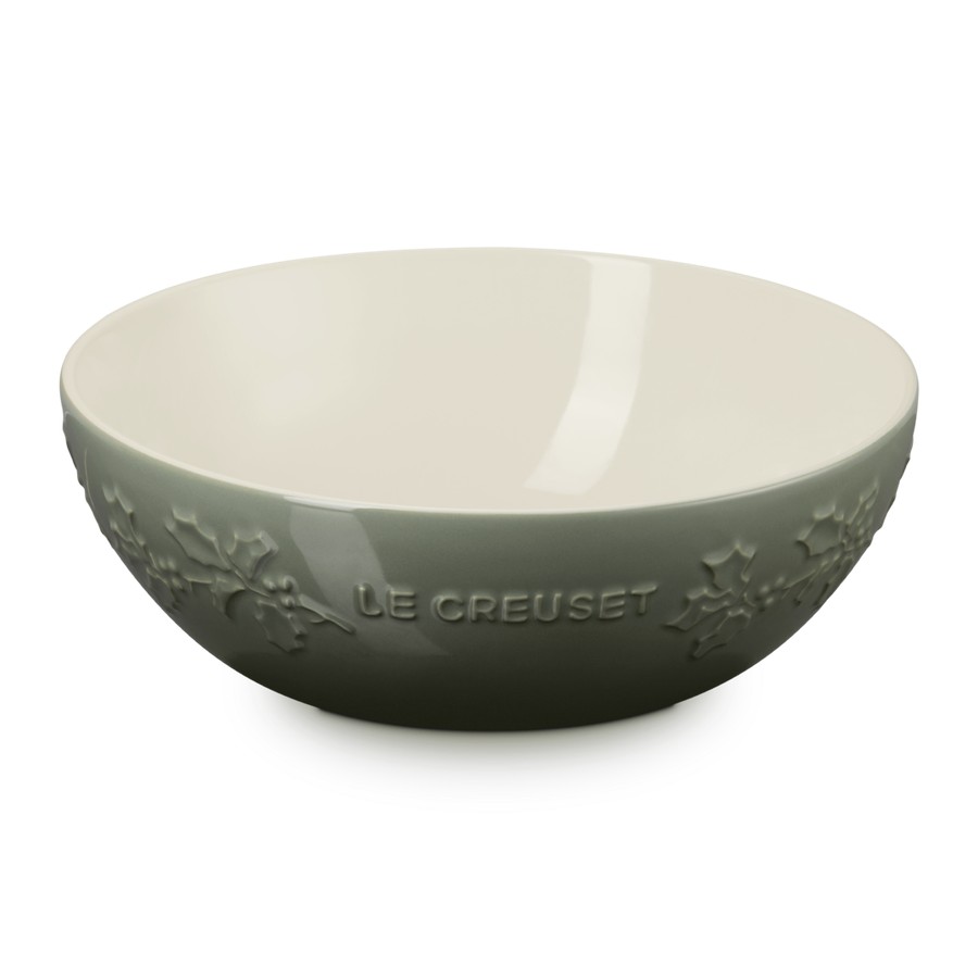 additioanl image for  Le Creuset Holly Relief Bowl Thyme 25 cm 