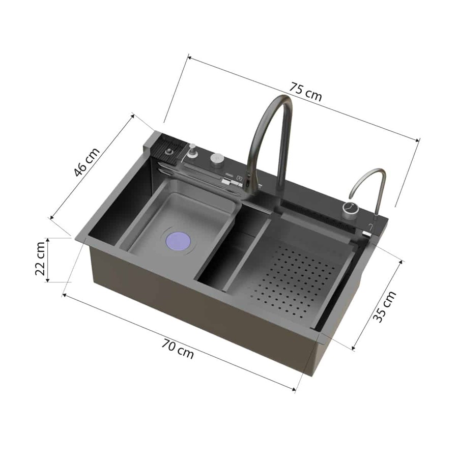 additioanl image for  Asil Kitchen Sink Waterfall Design 