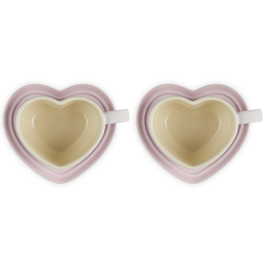 additioanl image for  Le Creuset Set of Hrt Mug Saucer S/Pink 