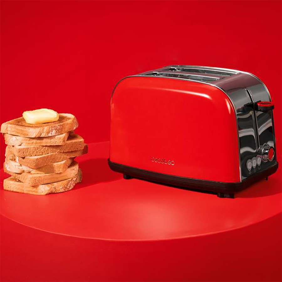 additioanl image for  Cecotec Toaster Steel & Red 850 W 