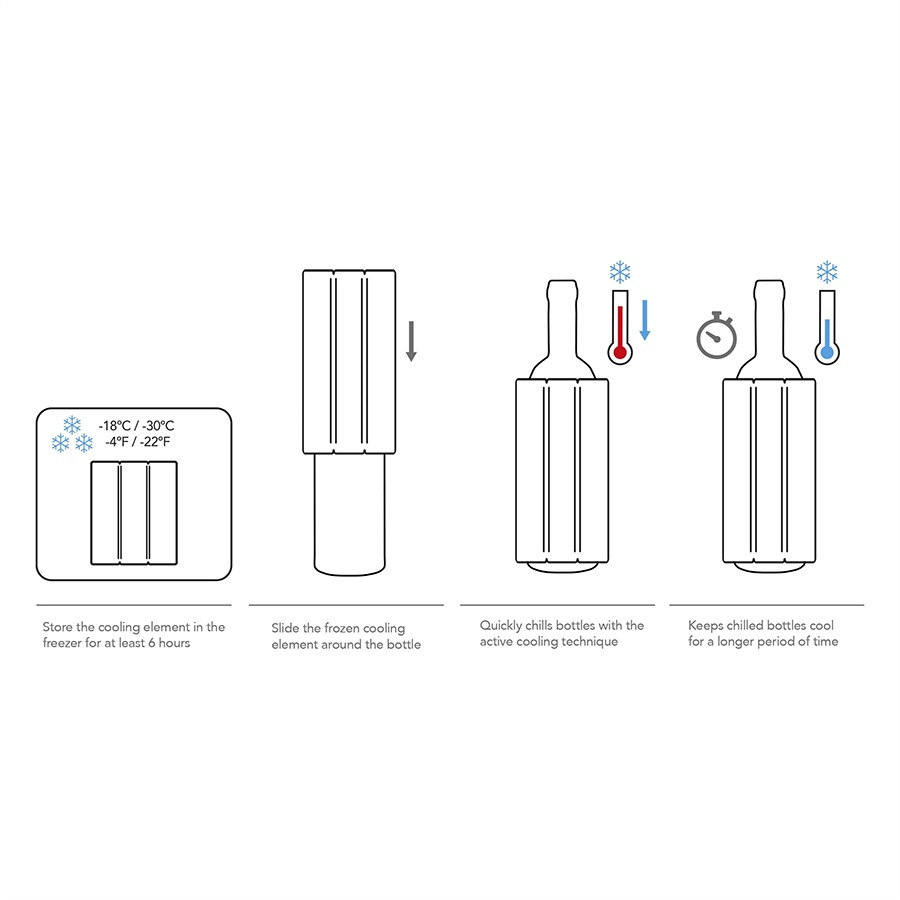 additioanl image for  Vacuvin Wine Active Cooler Sleeve Silver 