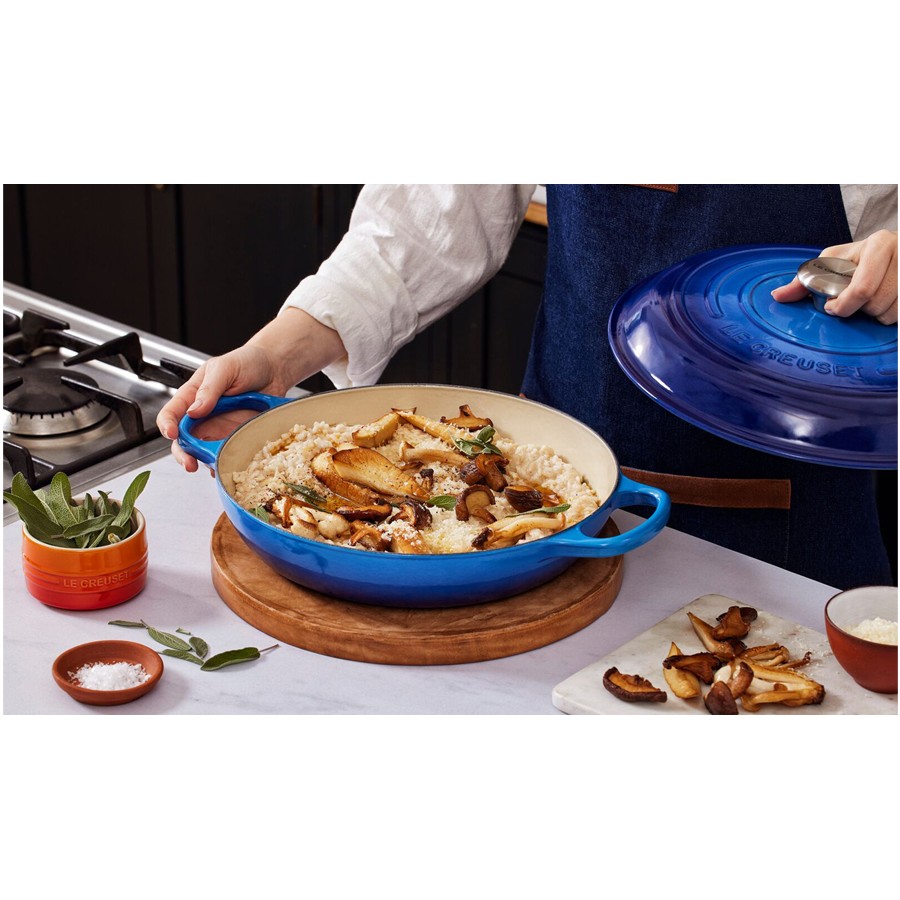 additioanl image for  Le Creuset Low Casserole Azure Blue 28cm 