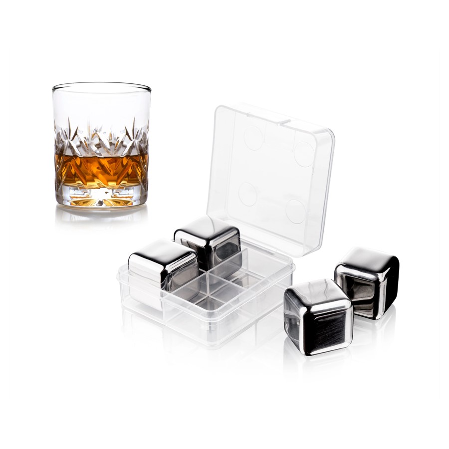 additioanl image for  Vacuvin Whiskey Stones 4 Pieces S/Steel 