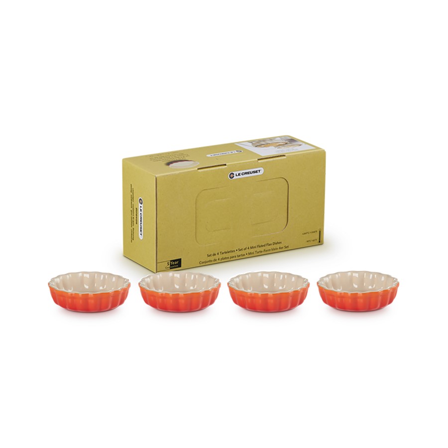 additioanl image for  Le Creuset 4 Mini Flans Flame 11 cm 