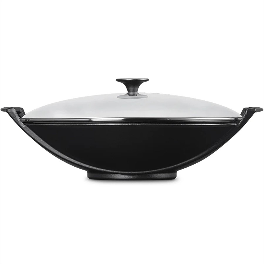 additioanl image for  Le Creuset Wok Glass Lid Satin Blk 36 cm 
