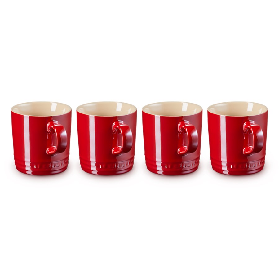 additioanl image for  Le Creuset 4 Metallic Mugs Cerise 350 ml 