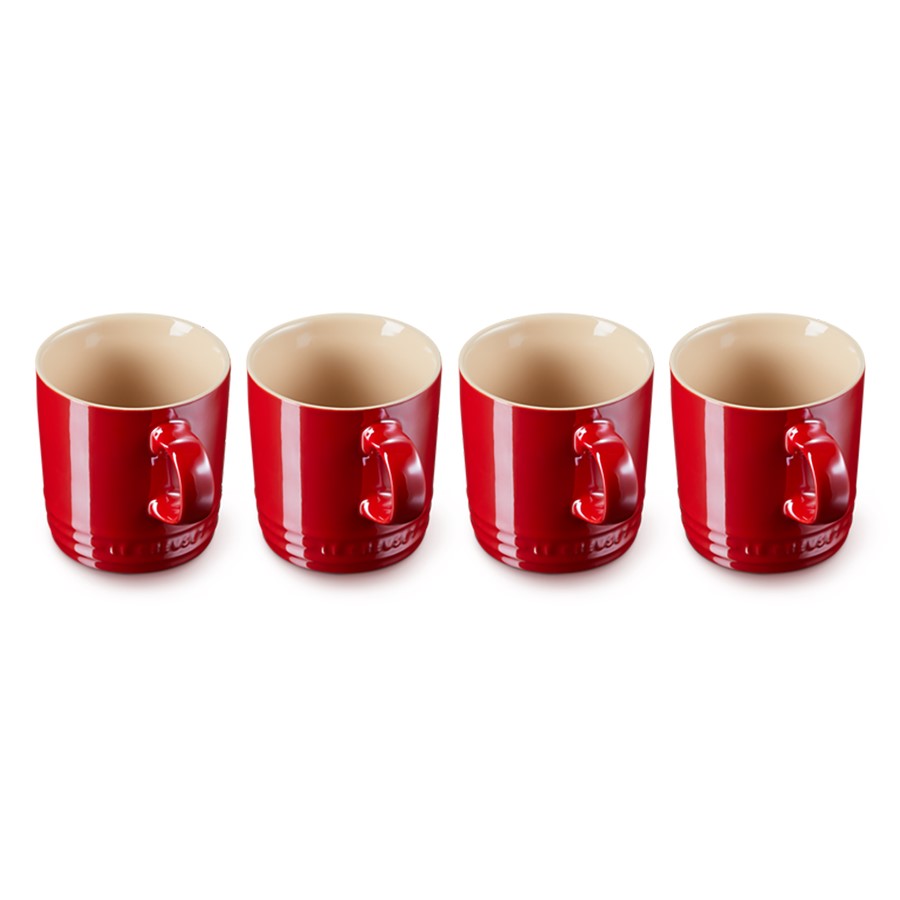 additioanl image for  Le Creuset 4 Metallic Mugs Cerise 350 ml 
