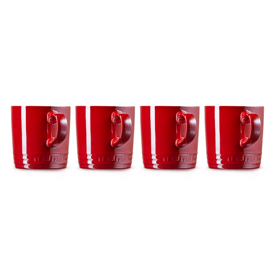 additioanl image for  Le Creuset 4 Metallic Mugs Cerise 350 ml 