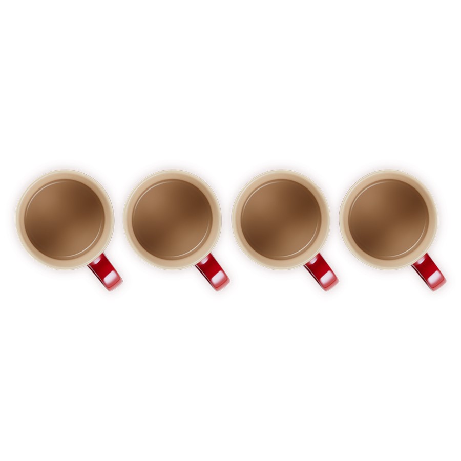 additioanl image for  Le Creuset 4 Metallic Mugs Cerise 350 ml 