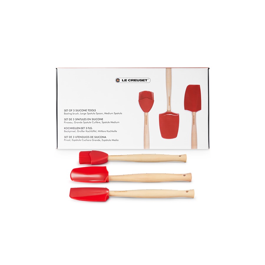 additioanl image for  Le Creuset Set of 3 Spatulas Cerise 