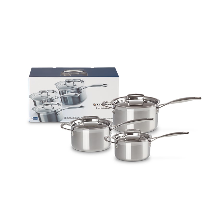 additioanl image for  Le Creuset 3 S/S Saucepan Set 16/18/20 