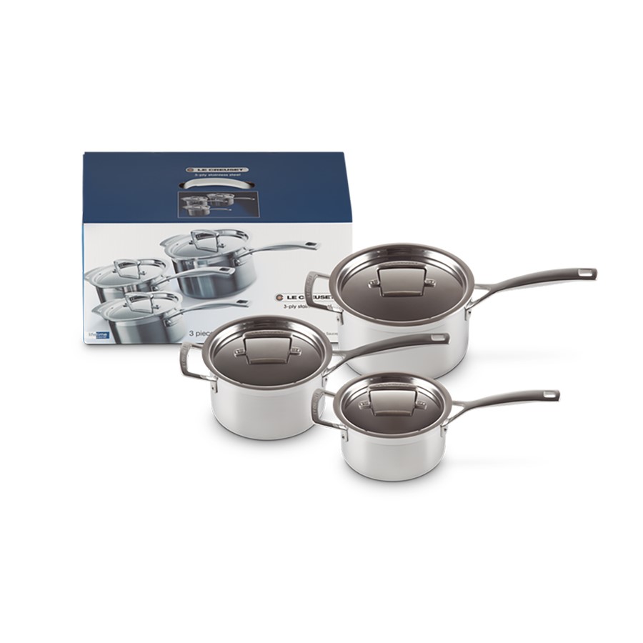 additioanl image for  Le Creuset 3 S/S Saucepan Set 16/18/20 