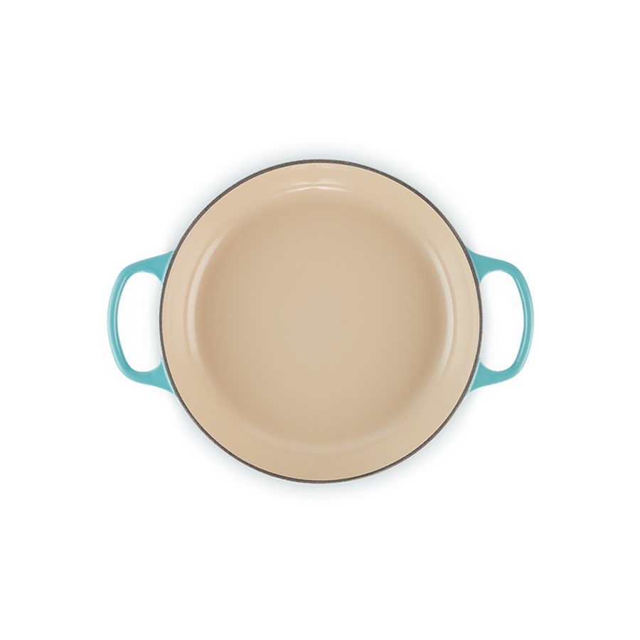 additioanl image for  Le Creuset Shallow Sign. Braiser Teal 