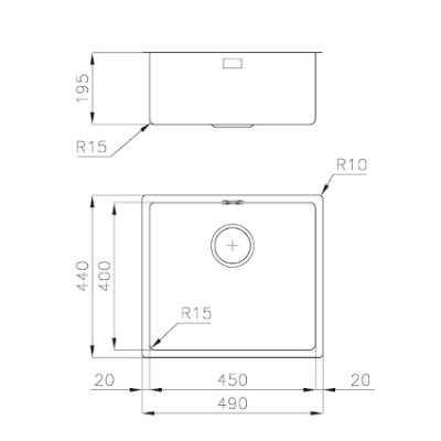 additioanl image for  Foster Sink Undermount KE-R15 45x40 