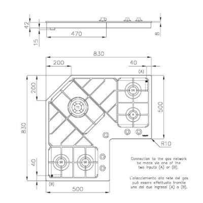 additioanl image for  Foster Cooker hob Angolare St/St 83x83 