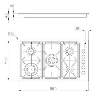 additioanl image for  Foster Cooker hob ProfessionaleS/S 59x50 