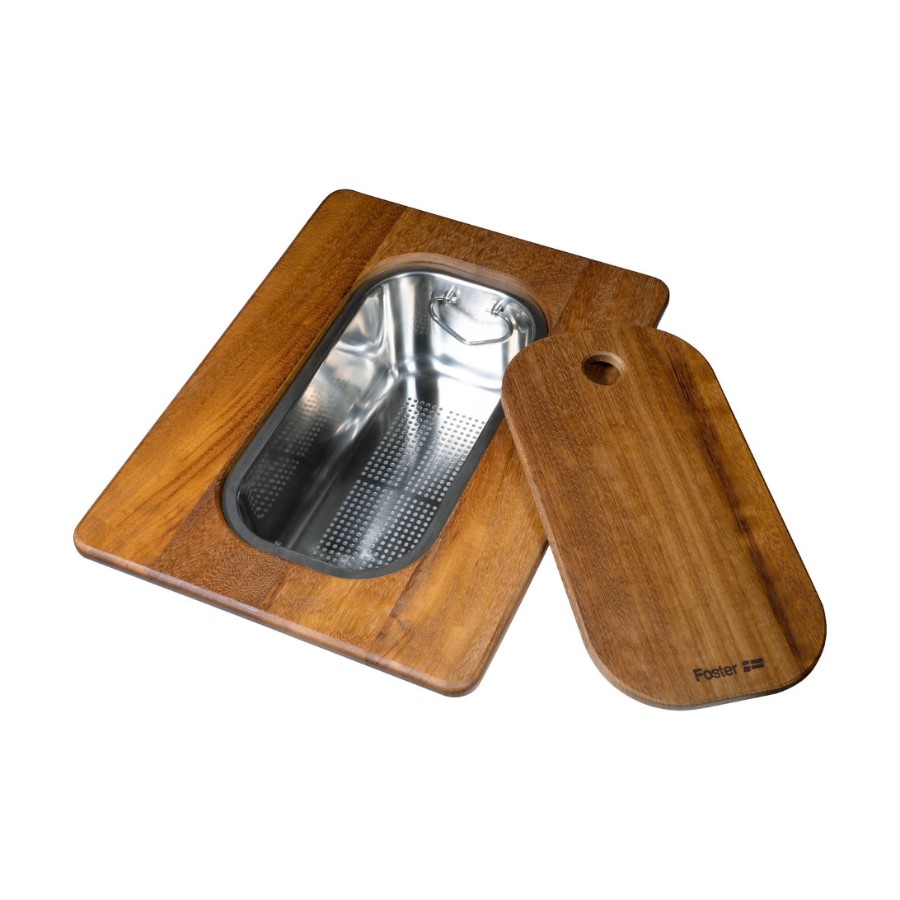 additioanl image for  Foster Wood Cutting Board With Colander 