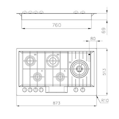 additioanl image for  Foster Cooker hob FL FM/TM S/S 87.3x51.3 