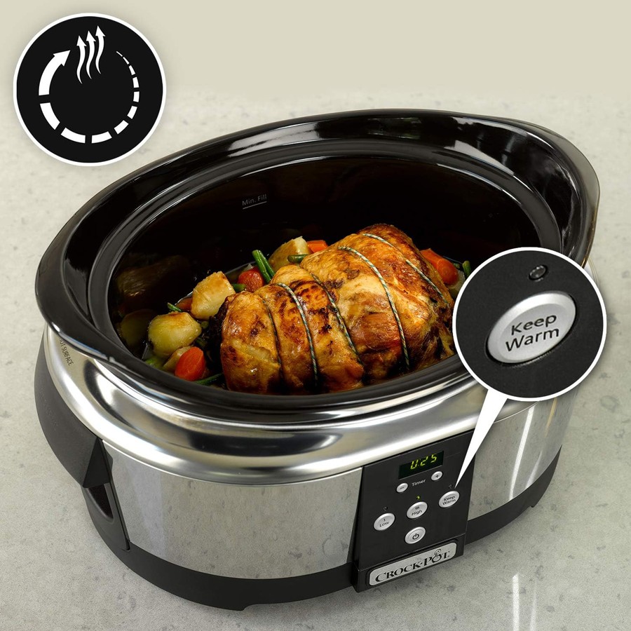 additioanl image for  Crockpot Slow Cooker Oval Silver 5.7 L 