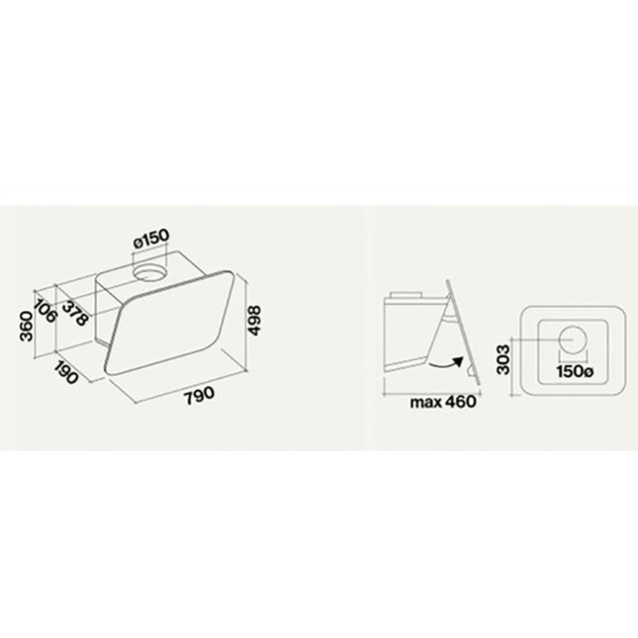 additioanl image for  Falmec Hood Tab Design Black 80 cm 