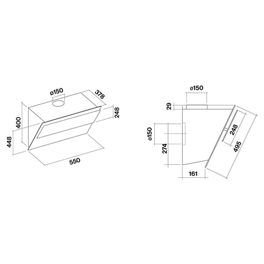 additioanl image for  Falmec Hood Verso Easy White Glass 55 cm 