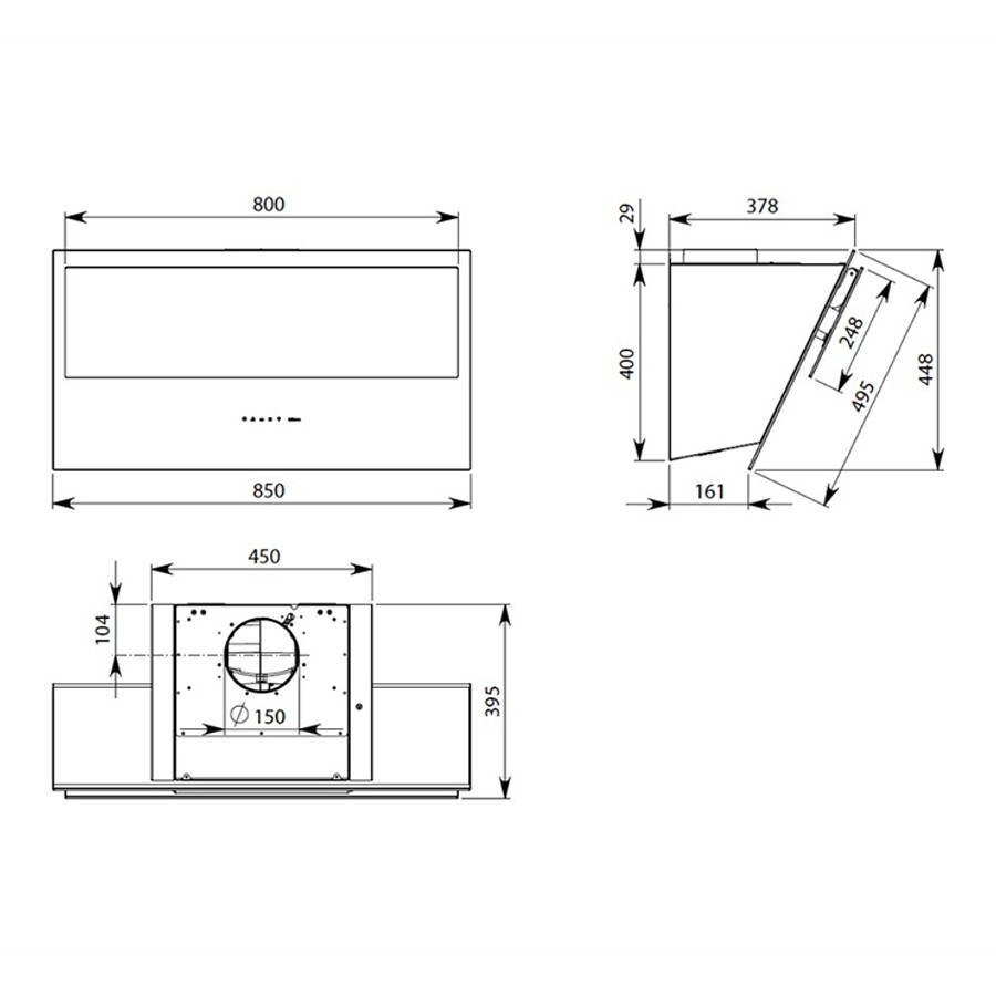 additioanl image for  Falmec Hood Verso Easy White Glass 85 cm 