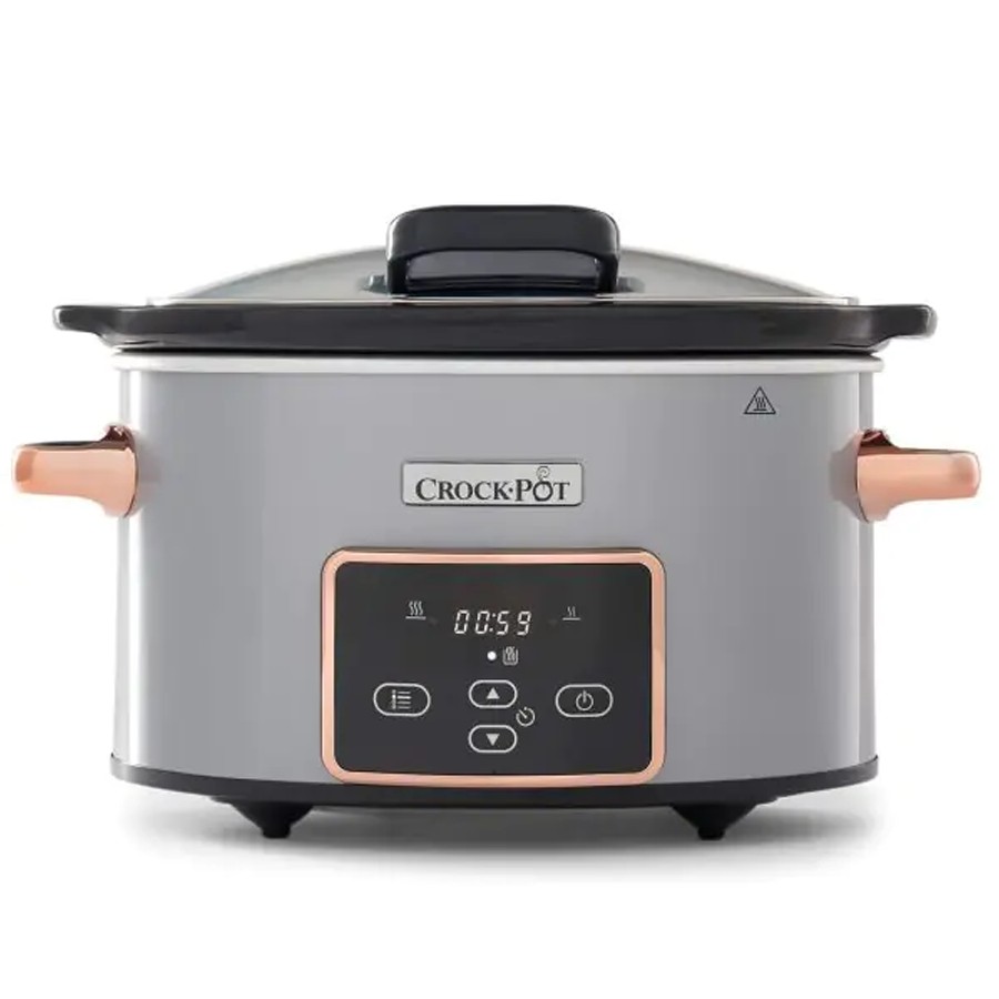 product image Crockpot Slow Cooker 3.5L Silver & Rose H 32.7cm x W 32.3cm x D 27.5cm